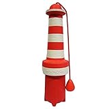 ROGZ LH02-C Lighthouse Dog Fetch Toy/schwimmendes Wurfspielzeug, rot/weiß