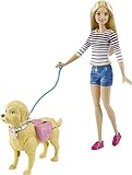 Barbie DWJ68 - Barbie und Hündchen, kann laufen und Haufen machen, Spielzeug ab 3 Jahren