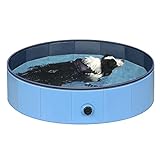 EUGAD Hundepool für kleine Hunde, faltbares Planschbecken für Kinder, Blau 80x20cm