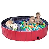 Hundepool Swimmingpool Für Hunde und Katzen Schwimmbecken Hund Planschbecken Hundebadewanne Faltbarer Pool mit PVC-rutschfest Verschleißfest (120 * 30cm)