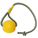 Ball mit Seil Hundespielzeug,Fling Durafoam Ball Hundespielzeug,Hunde-Wasserschwimmer-Spielzeugball，Kleines Mittel Großes Hundeschlepper-Spielzeug (9 cm)