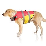 Bella & Balu Schwimmweste für Hunde – Reflektierende Hundeschwimmweste für maximale Sicherheit im und am Wasser beim Schwimmen, Segeln, Surfen, SUP, Kayak & Kanu Fahren und bei Bootsausflügen (Gr. L)