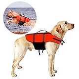 VIVAGLORY Hunde-Schwimmweste Float Coat Wassersport Schwimmhilfe Rettungsweste f/ür Hunde Haustier Mit Griff und Reflektoren